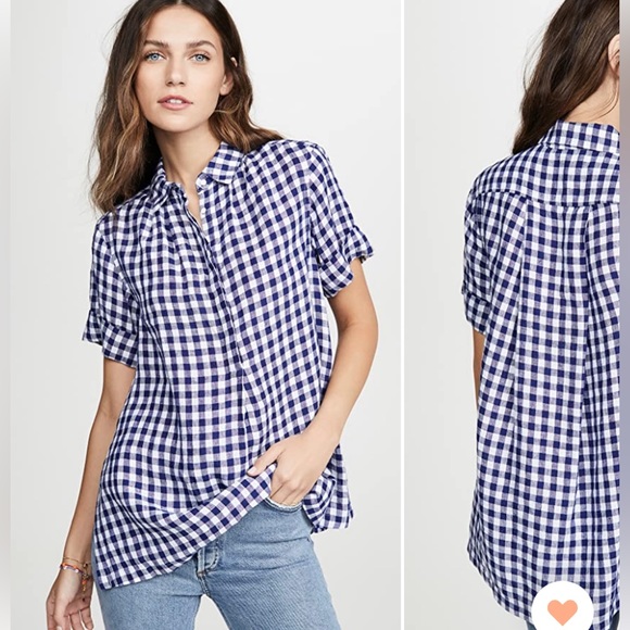 NWT Linen Button Down - Check - Picture 1 of 5